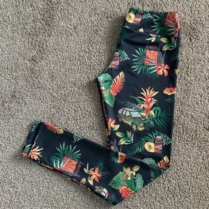 Society 6 Dinosaur & Barbasol Novelty Print Women's Leggings, Large (L), Black